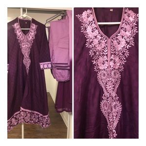 Purple 3 piece anarkali